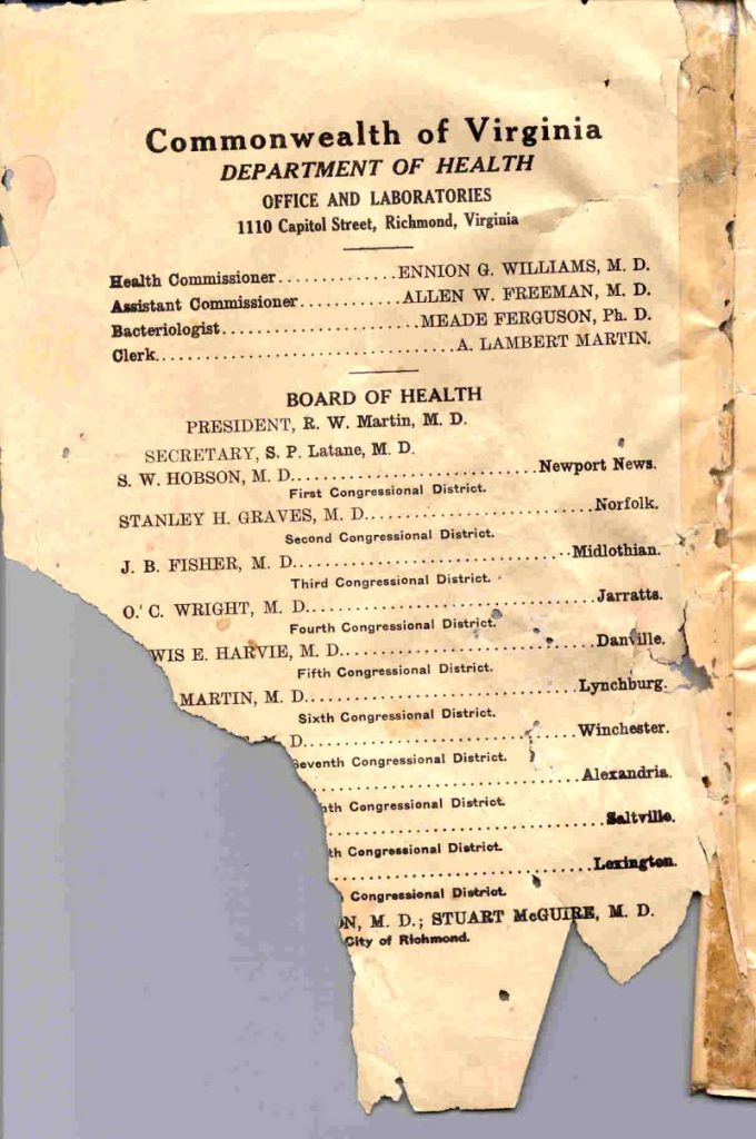 VA ہیلتھ بلیٹن کور - مارچ، 1910 - بورڈ آف ہیلتھ