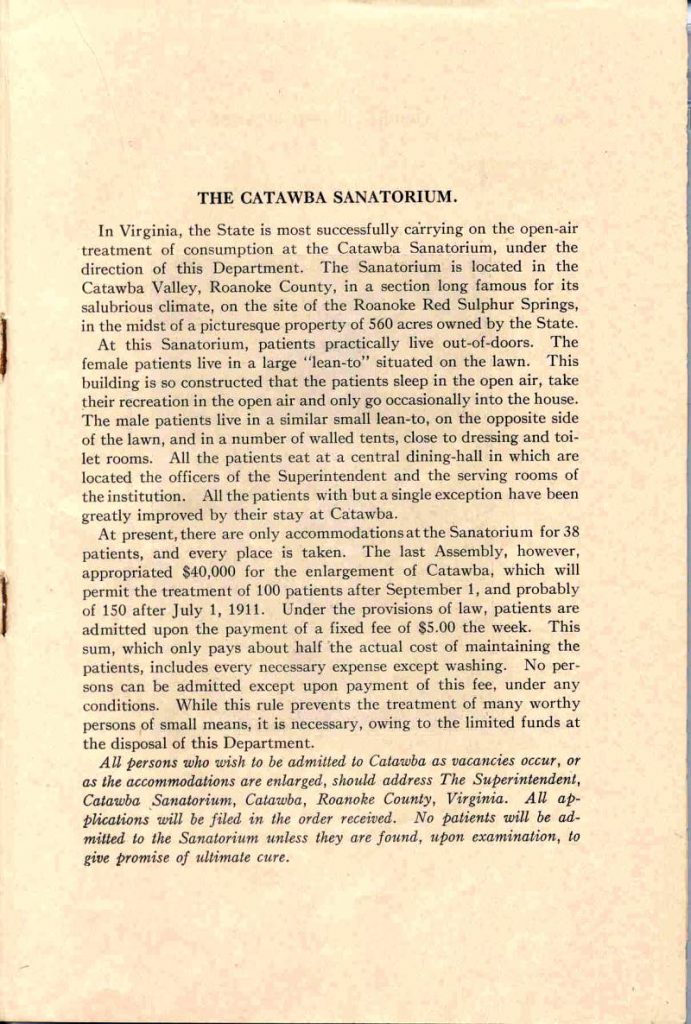VA ہیلتھ بلیٹن - مارچ، 1910 - Catawba Sanatorium صفحہ