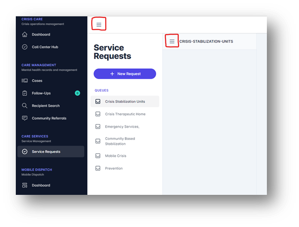 Hamburger Menu Locations and View